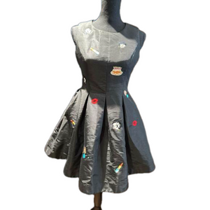NWOT Betty Boop black Cocktail dress embroidery mini Sz M